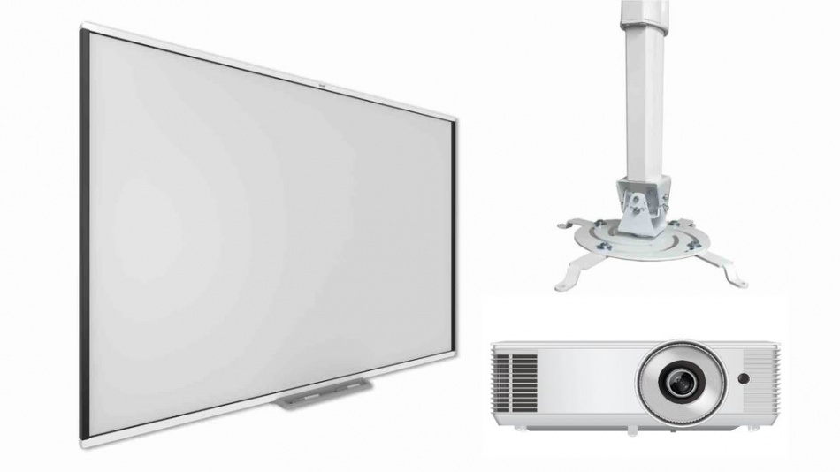 Интерактивная доска SMART SBM787V с проектором EXD203STW и креплением DSM-14kw
