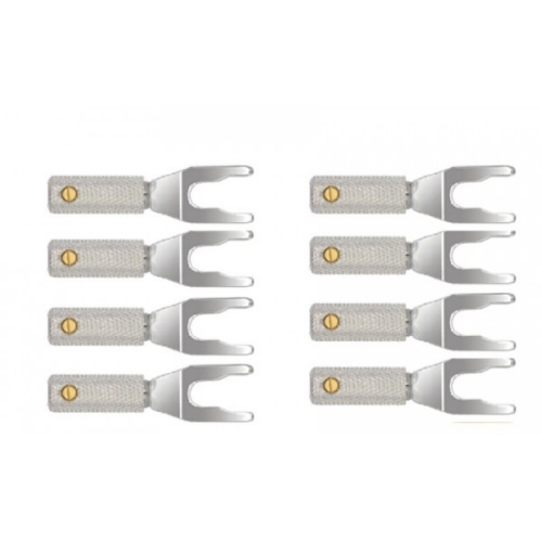 Wireworld Set of 8 Uni-Term Silver Spades w/Sockets (SPDSUTM08)