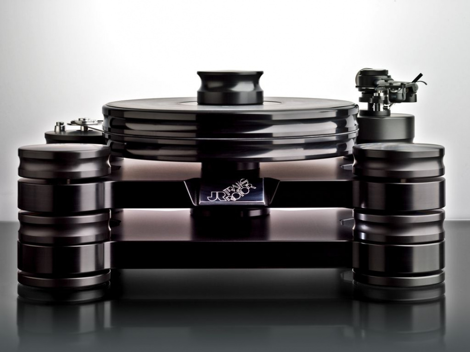 Стол винилового проигрывателя Transrotor DARK STAR REFERENCE с подготовкой под тонарм 9 дюймов, со стандартным блоком питания и прижимным диском